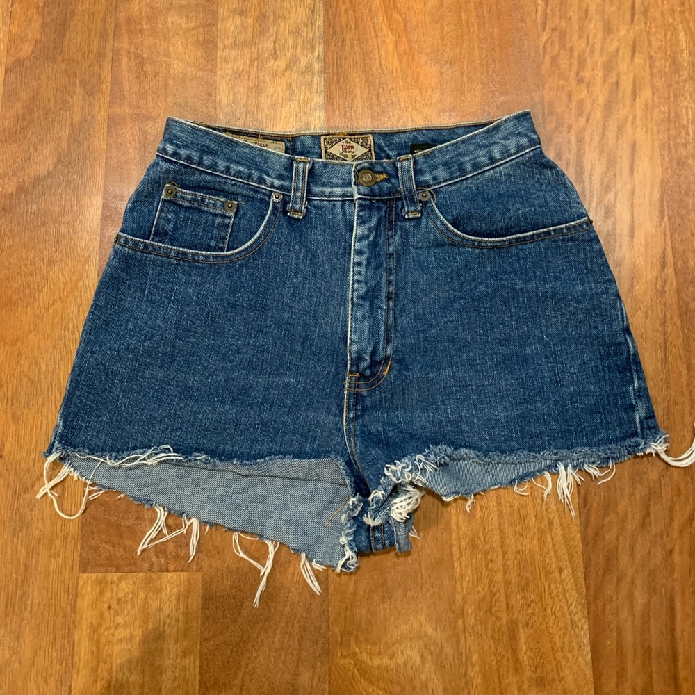 Vintage Express high waisted mom Jean shorts denim western summer cut offs